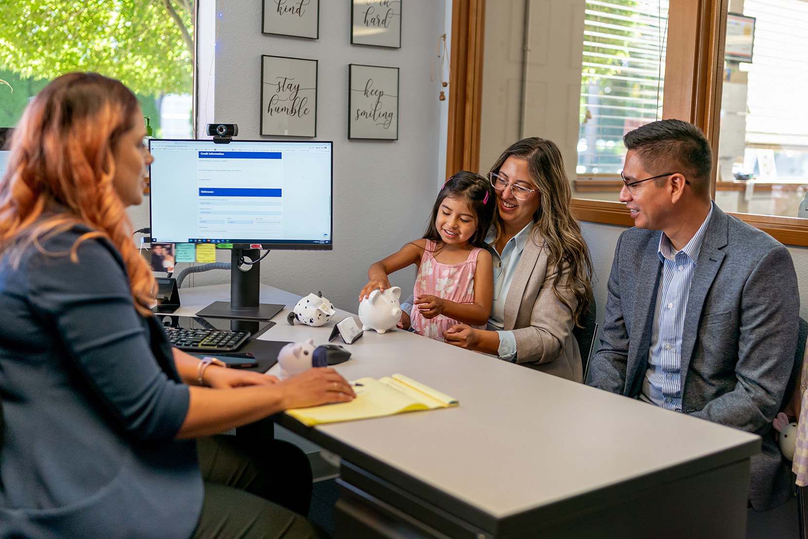 Family taking to a lender